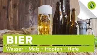 Der Brauprozess Wasser  Malz  Hopfen  Hefe  Bier [upl. by Nosnibor]