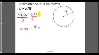 124 finding radius of circle given circumference [upl. by Volotta262]