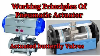 Working Principle of Pneumatic Actuator and actuated butterfly valve [upl. by Adanar]