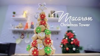 Macaron Christmas Tower By Chef Nicole [upl. by Ellerahc]