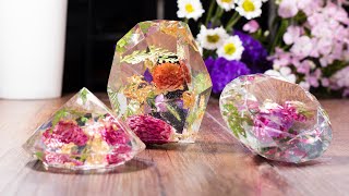 Resin Art  How to Make Resin Paperweights with Dried Flowers  DIY Resin C [upl. by Joshia]