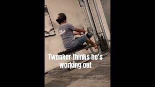 Tweaker thinks he’s working out gymjunkie celebworkout squatchallenge gymking gymshark [upl. by Ten]