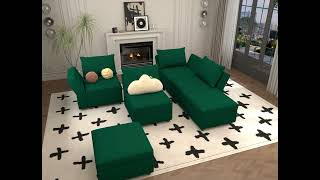 Ainfox BOX MODULE STO Sofa in Forest Green [upl. by Mukund]