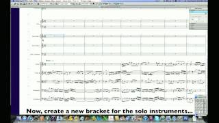 Creating separate bracket groups in Sibelius 6 7 [upl. by Eimiaj]