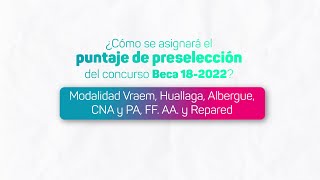 Beca 18 2022 ¿Cómo se asignará el puntaje de preselección en otras modalidades [upl. by Batha]