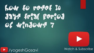 How to reset 30 days trial period windows 7 [upl. by Garett]