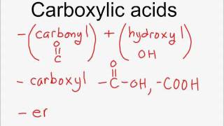 Sci 30 Alcohols Carboxlyic Acids and Esters Part 2 Naming Caboxylic Acids [upl. by Dew646]