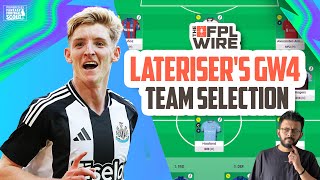 Lateriser12s FPL Gameweek 4 Team Selection  The FPL Wire  Fantasy Premier League Tips 202425 [upl. by Znerol]