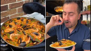 بايلا المأكولات البحرية أطيب أكلة أسبانية Best Spanish Paella Recipe [upl. by Richarda]