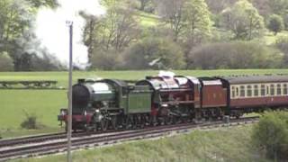 LNER D49 MORAYSHIRE amp LMS ROYAL SCOT APPROACHING CARROG LLANGOLLEN RAILWAY [upl. by Naasah]