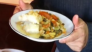 BACALAO AL PIL PIL CON PISTO DE VERDURAS [upl. by Bartosch]