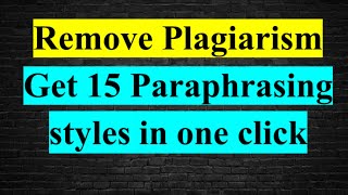 How to remove plagiarism How to Avoid plagiarism  Paraphrasing Tool [upl. by Irving]