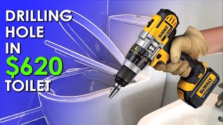 Best Way to Drill Porcelain  Wet Hole Saw for Tiles construction remodeling diy [upl. by Malinin]