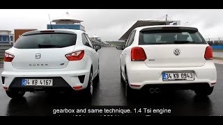 VW Polo GTI vs Seat Ibiza Cupra  İstanbulparkta Drag ve Tur zamanları [upl. by Ellenyl]