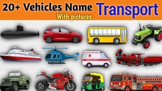 Vehicle names with pictures  vehicle names for toddlers [upl. by Jevon]