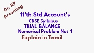 Trial Balance 11th CBSE Accounts Explanation [upl. by Onabru]