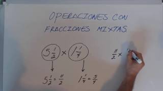 Operaciones con fracciones mixtas [upl. by Placeeda]