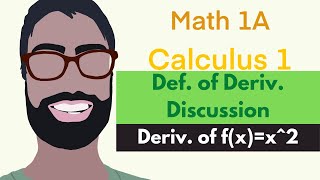 2728 Def of Deriv  Discussion Video 1  Derivative of fxx2  Calculus 1 [upl. by Paulita]