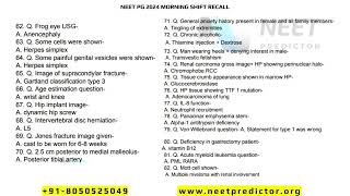 NEET PG 2024 Both Shift Recall Questions with Answer [upl. by Annahoj]