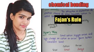 Fajans Rule Fajans Rule in chemistry bsc 1st year fajans Rule chemistry class 11 [upl. by Meehar]