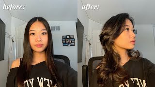 blowout hair tutorial using a straightener beginner friendly [upl. by Essirahc]