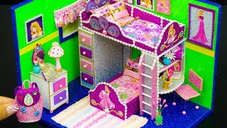 DIY Miniature Dollhouse Room  Aurora Room Decor Backpack [upl. by Olav]