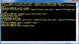 Ruby Programming Tutorial  32  Methods for Hashes [upl. by Vaules]