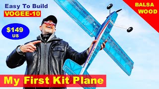 My First Balsa Wood RC Plane Kit  VOGEE 10  Review [upl. by Nylek]