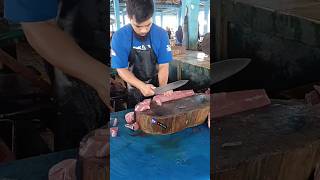 Slicing fresh tuna meats shorts tunacuttingskills mukbang fish delicious fyp [upl. by Nywroc]