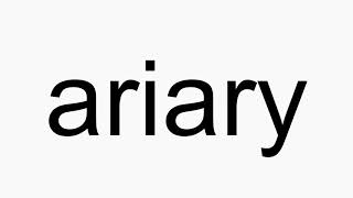 How to pronounce ariary [upl. by Ellehcear]