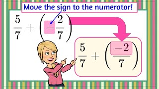 4 Steps to Add Rational Numbers in Fraction Form  Grade 7 Math  7NSA1 💚 [upl. by Samtsirhc]