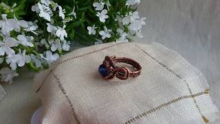 Wire wrapped copper Ring Glass Beads [upl. by Gunner]