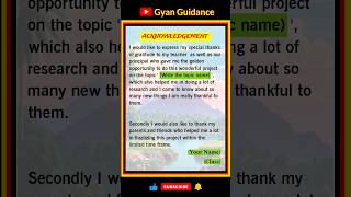 How to write acknowledgement  acknowledgement for school project [upl. by Eixirt]