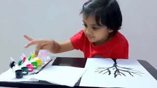 Finger painting for Kids and adults Finger painting  Thumb Painting Tutorial for everyone [upl. by Eceinehs842]