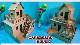 Making a House With Cardboard  Unique Cardboard House  Diy Cardboard House  Diy House diy art [upl. by Tedmund]