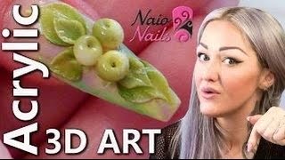 3D Acrylic Nail Art Apples  3D Fruit Acrylic Nails  Series of Detailed Video Tutorials [upl. by Dirrej491]