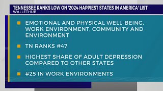 TN ranked among one of the unhappiest states in the nation [upl. by Novi]