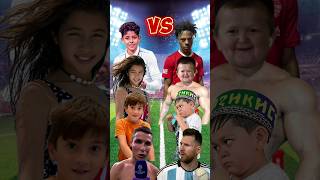 Ronaldo jr amp Delfina Suarez amp Thiago Messi VS Ishowspeed amp Hasbulla amp Abdu Rozik 🔥😍 [upl. by Enelyt]