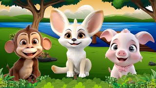 Wild Animal Sounds In Nature Monkey Pig Fennec Fox  Animal Moments [upl. by Elexa]