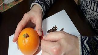 How To Make an Orange Pomander  Simple Aromatic Christmas Craft [upl. by Lyret]