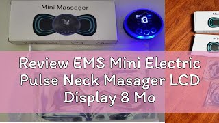 Review EMS Mini Electric Pulse Neck Masager LCD Display 8 Mode Cervical Massage Patch Muscle Pain R [upl. by Suzy680]