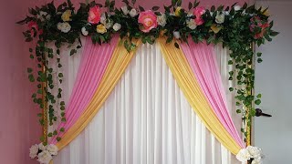 DIY WEDDING BACKDROP  ENGAGEMENT BACKDROP  WEDDING DECORATION IDEAS  PELAMIN TUNANGAN  NIKAH [upl. by Ydor]