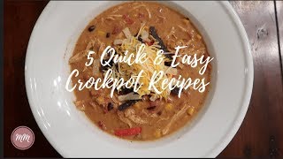 5 Quick amp Easy Crockpot Recipes [upl. by Einitsed]