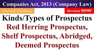 Types of Prospectus Red Herring Prospectus Shelf Prospectus Abridged Deemed Prospectus bcom [upl. by Noyes]