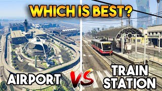 GTA 5  TRAIN SATTION VS AIRPORT WHICH IS BEST [upl. by Thalia]