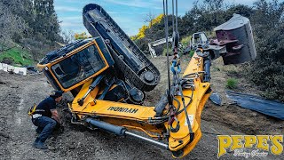 Big Excavator Rolls Over in Beverly Hills [upl. by Baalman89]