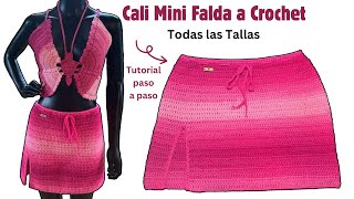 Crochet Tutorial Cali Mini Fałda con Abertura En La Pierna super facil de tejer mcknitscreations [upl. by Leakim]