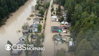 Floodwaters cut off entire towns in Northern California [upl. by Timus]