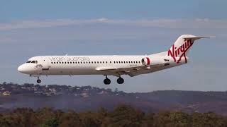 Virgin Australia Regional Airlines Fokker 100 VHFSQ Perth Airport Landing YPPHPER [upl. by Lorianne923]