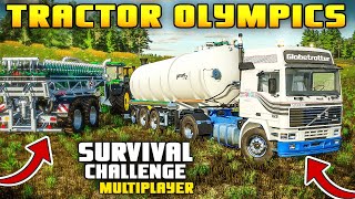 DID I WIN TRACTOR OLYMPICS  Survival Challenge COOP  FS22  Episode 86 [upl. by Elohc702]